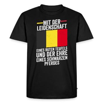Belge Belgique - T-shirt Premium bio Homme - noir - Devant - Nico (187cm)
