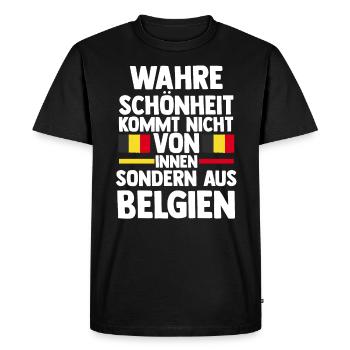 Belge Belgique - T-shirt Premium bio Homme - noir - Devant - Nico (187cm)