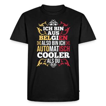 Belge Belgique - T-shirt Premium bio Homme - noir - Devant - Nico (187cm)