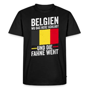 Belge Belgique - T-shirt Premium bio Homme - noir - Devant - Nico (187cm)