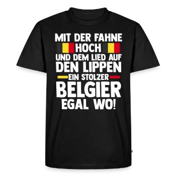 Belge Belgique - T-shirt Premium bio Homme - noir - Devant - Nico (187cm)