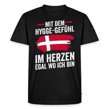 Danes Danish Denmark - Men's Premium Organic T-Shirt - black - Front - Nico (187cm)
