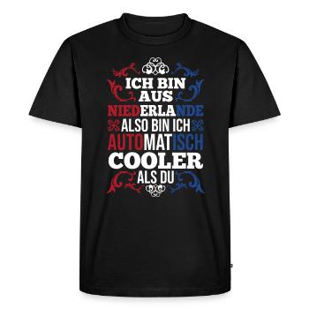 Pays-Bas Pays-Bas Pays-Bas - T-shirt Premium bio Homme - noir - Devant - Nico (187cm)