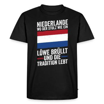 Pays-Bas Pays-Bas Pays-Bas - T-shirt Premium bio Homme - noir - Devant - Nico (187cm)