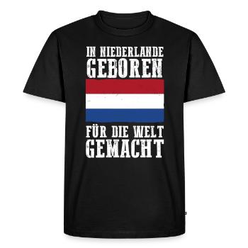 Pays-Bas Pays-Bas Pays-Bas - T-shirt Premium bio Homme - noir - Devant - Nico (187cm)
