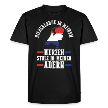 Pays-Bas Pays-Bas Pays-Bas - T-shirt Premium bio Homme - noir - Devant - Nico (187cm)