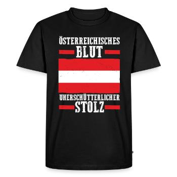 Austrians Austria - Men's Premium Organic T-Shirt - black - Front - Nico (187cm)