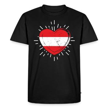 Austrians Austria - Men's Premium Organic T-Shirt - black - Front - Nico (187cm)