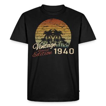 Vintage 1940 Anniversaire Cadeau 1940 Rétro 1940 - T-shirt Premium bio Homme - noir - Devant - Nico (187cm)