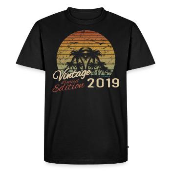 Vintage 2019 Birthday Gift 2019 Retro 2019 - Men's Premium Organic T-Shirt - black - Front - Nico (187cm)