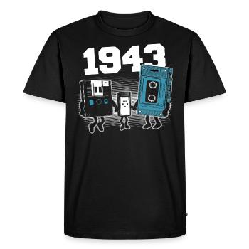 Vintage Née En 1943 Cadeau Anniversaire 1943 - T-shirt Premium bio Homme - noir - Devant - Nico (187cm)