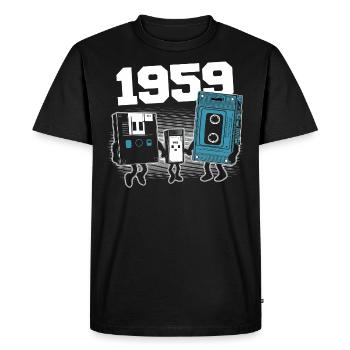 Vintage Born In 1959 Birthday Gift 1959 - Men's Premium Organic T-Shirt - black - Front - Nico (187cm)