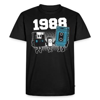 Vintage Née En 1988 Cadeau Anniversaire 1988 - T-shirt Premium bio Homme - noir - Devant - Nico (187cm)