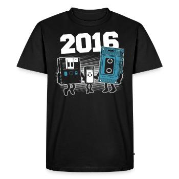 Vintage Née En 2016 Cadeau Anniversaire 2016 - T-shirt Premium bio Homme - noir - Devant - Nico (187cm)