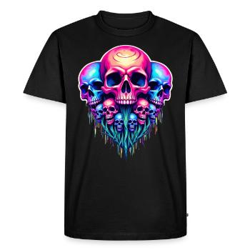 Crâne psychédélique - T-shirt Premium bio Homme - noir - Devant - Nico (187cm)