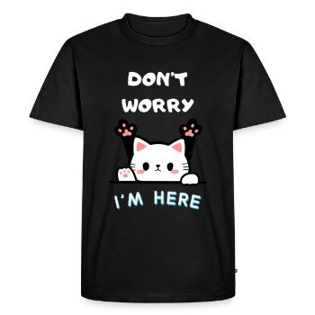 dont worry I am here - T-shirt Premium bio Homme - noir - Devant - Nico (187cm)
