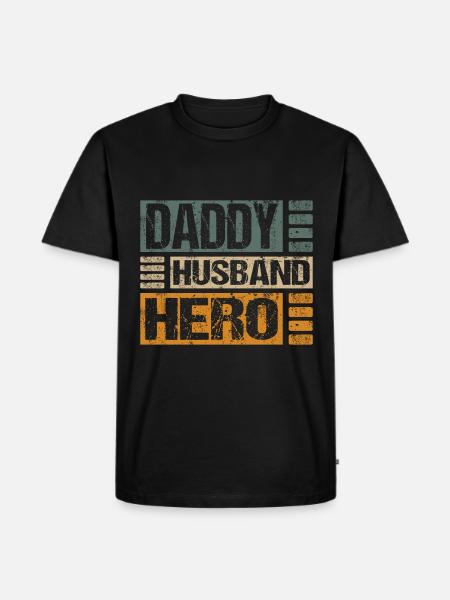 Husband Daddy Hero - Men's Premium Organic T-Shirt - black