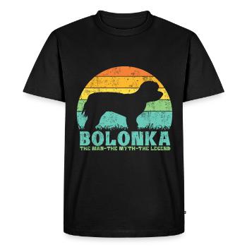 Bolonka Zwetna Chien Papa Papa Vintage Style Rétro - T-shirt Premium bio Homme - noir - Devant - Nico (187cm)