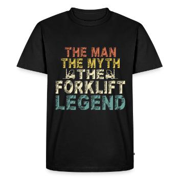 Forklift driver Dad Funny sayings Legend Vintage - Men's Premium Organic T-Shirt - black - Front - Nico (187cm)