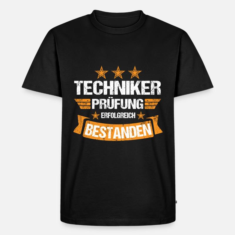 Techniker Abschluss Prüfung bestanden Meister - Männer Premium Bio T-Shirt - Schwarz