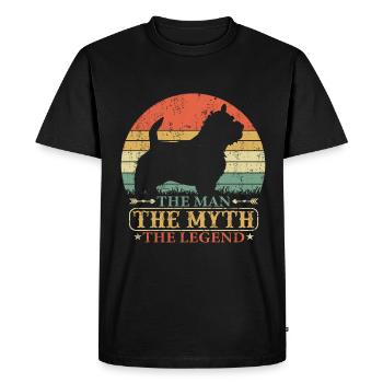Norwich Terrier Dog Dad Papa Vintage Retro - Men's Premium Organic T-Shirt - black - Front - Nico (187cm)
