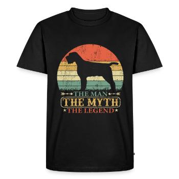 Griffon Korthals Pointing Dog Papa Dad Vintage - Men's Premium Organic T-Shirt - black - Front - Nico (187cm)