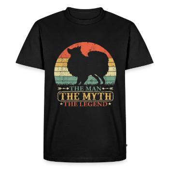Japan Japanese Japanese Spitz Dog Papa Dad - Men's Premium Organic T-Shirt - black - Front - Nico (187cm)