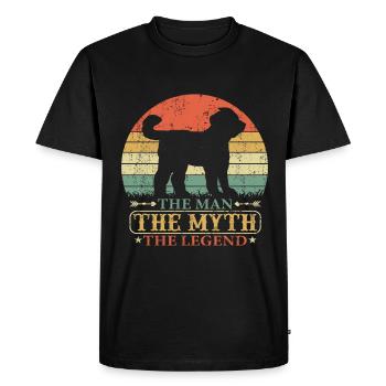 Cavoodle Cavapoo Dog Mix Dad Papa Vintage - Men's Premium Organic T-Shirt - black - Front - Nico (187cm)