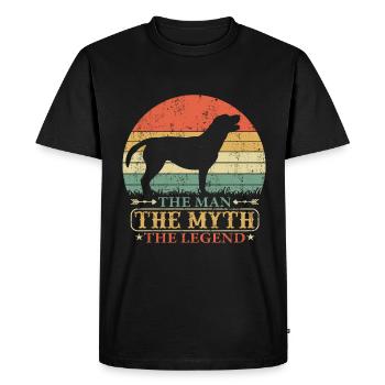 Borador Mix Chien Papa Papa Propriétaire Vintage - T-shirt Premium bio Homme - noir - Devant - Nico (187cm)