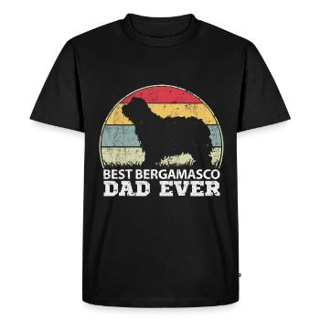 Bergame Berger Chien Papa Papa Master Vintage - T-shirt Premium bio Homme - noir - Devant - Nico (187cm)