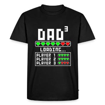 Papa Vater von 3 drittes Drei Kind Baby Kindern - Männer Premium Bio T-Shirt - Schwarz - Vorne - Nico (187cm)