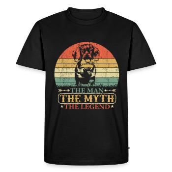 Wire-haired Dachshund Wirehaired Dachshund Dad Papa Herrch - Men's Premium Organic T-Shirt - black - Front - Nico (187cm)