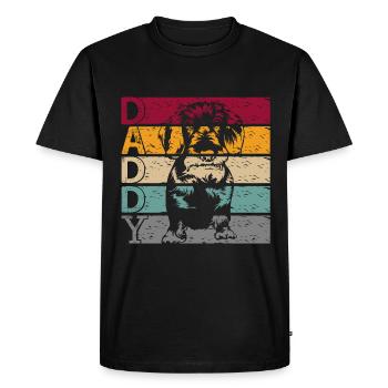 Wire-haired Dachshund Wirehaired Dachshund Dad Papa Herrch - Men's Premium Organic T-Shirt - black - Front - Nico (187cm)