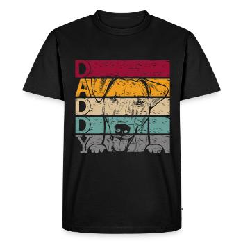 Smooth Fox Terrier Fox Terrier Dad Papa Master - Men's Premium Organic T-Shirt - black - Front - Nico (187cm)