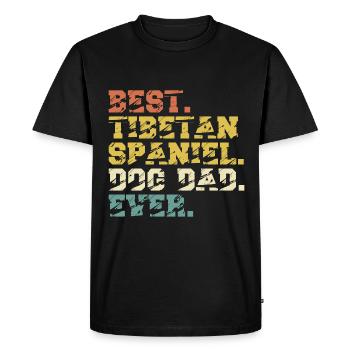 Épagneul tibétain papa papa papa papa propriétaire Vintage - T-shirt Premium bio Homme - noir - Devant - Nico (187cm)