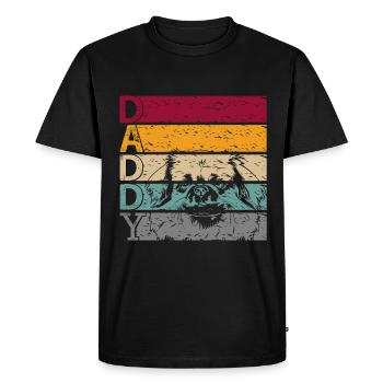 Épagneul tibétain papa papa Papa Master Vintage - T-shirt Premium bio Homme - noir - Devant - Nico (187cm)