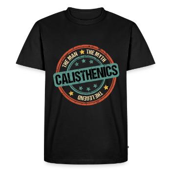 Calisthenics Dad Papa Funny Sayings Vintage - Men's Premium Organic T-Shirt - black - Front - Nico (187cm)