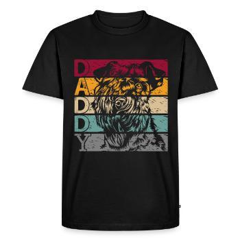Kerry Blue Terrier Dad Daddy Papa Master Vintage - Men's Premium Organic T-Shirt - black - Front - Nico (187cm)