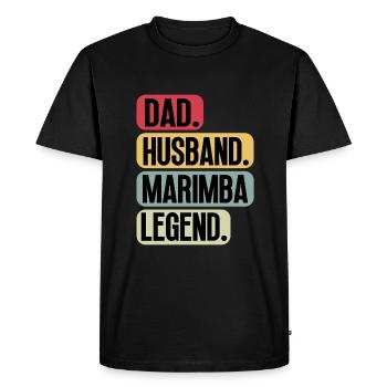 Joueur de marimba pour papa papa papa papa daddy dictons drôles - T-shirt Premium bio Homme - noir - Devant - Nico (187cm)