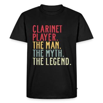 Clarinet Player Dad Sayings Clarinet Player - Men's Premium Organic T-Shirt - black - Front - Nico (187cm)
