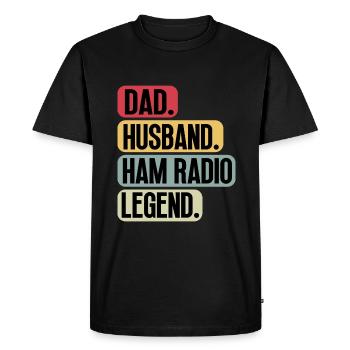 Ham Radio Operator Dad Sayings Funny Vintage - Men's Premium Organic T-Shirt - black - Front - Nico (187cm)