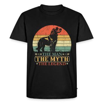Otterhound Otter Chien Papa Maître Vintage - T-shirt Premium bio Homme - noir - Devant - Nico (187cm)