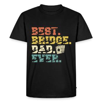 Joueur de bridge Papa Paroles de joueur de bridge Humour Meilleur - T-shirt Premium bio Homme - noir - Devant - Nico (187cm)