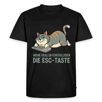 My claws control the ESC key - Men's Premium Organic T-Shirt - black - Front - Nico (187cm)