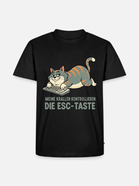 My claws control the ESC key - Men's Premium Organic T-Shirt - black