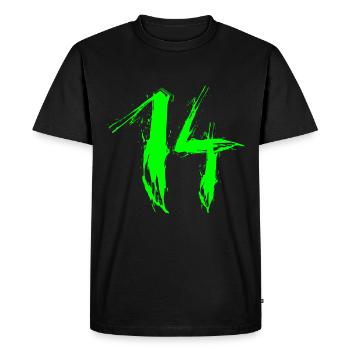 zahl 14 grün 14.Geburtstag Lieblingszahl Vektor - T-shirt Premium bio Homme - noir - Devant - Nico (187cm)
