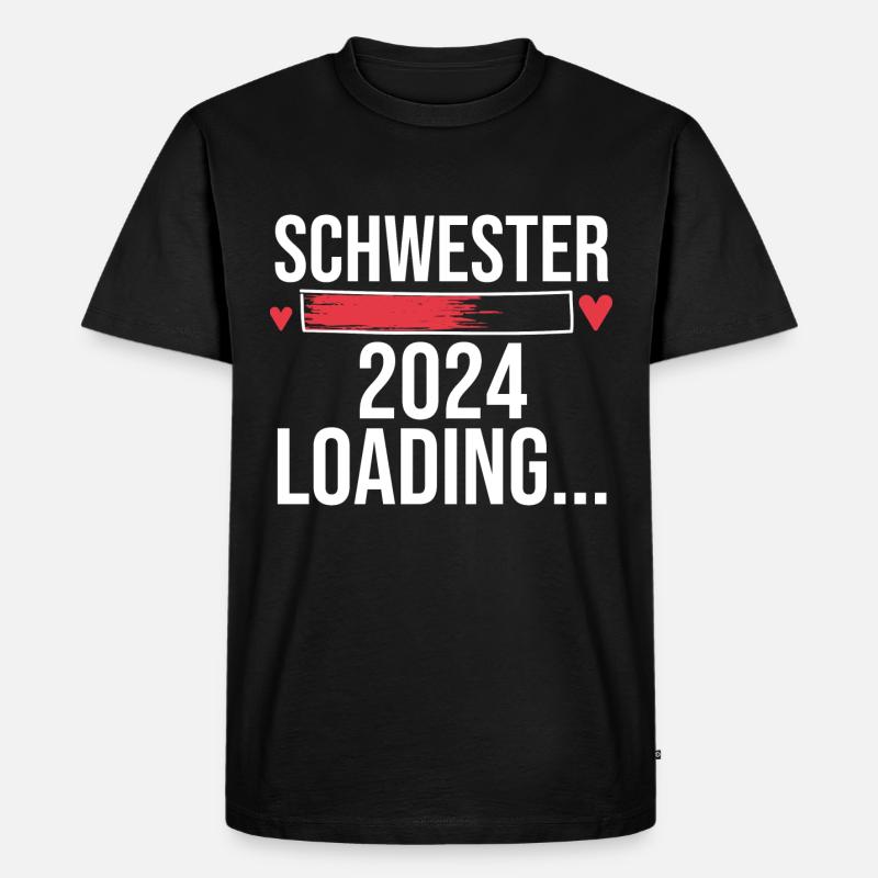 Werdende Schwester 2024 - Männer Premium Bio T-Shirt - Schwarz
