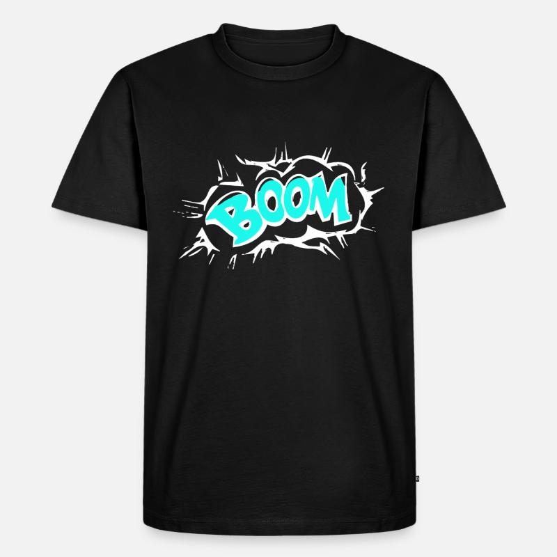 Comic BOOM - Männer Premium Bio T-Shirt - Schwarz