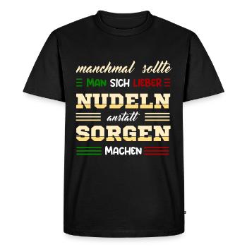 Lustiger Nudeln Ramen Pasta Spaghetti Fan Spruch - Männer Premium Bio T-Shirt - Schwarz - Vorne - Nico (187cm)