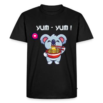 Nouilles instantanées Chine Koala Ramen Pâtes Spaghetti - T-shirt Premium bio Homme - noir - Devant - Nico (187cm)